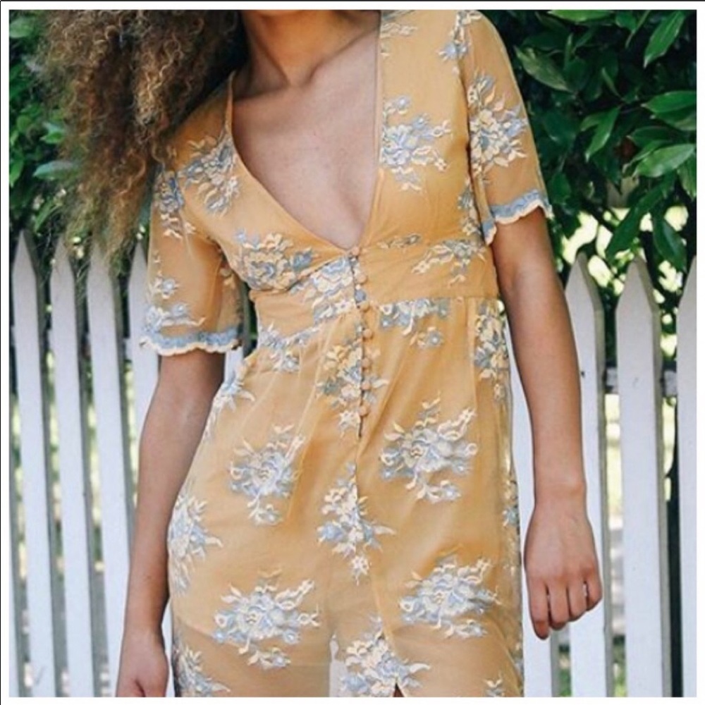 ❤️2X HOST PICK ❤️ Mustard Floral Lace Maxi Dress